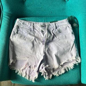 Purple cutoff shorts
